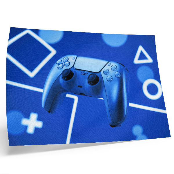Lámina para cuadro fondo geométrico azul de mando de videojuegos