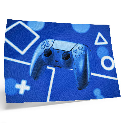 Lámina para cuadro fondo geométrico azul de mando de videojuegos