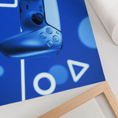 Lámina para cuadro fondo geométrico azul de mando de videojuegos