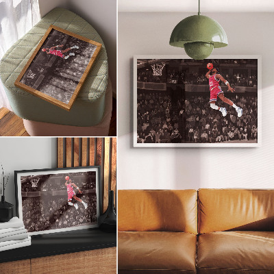 Arte de pared Ilustración de colores contrastantes que representa la dinámica deportiva