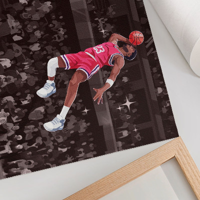 Arte de pared Ilustración de colores contrastantes que representa la dinámica deportiva
