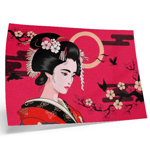 Póster Composición floral moderna con motivos orientales