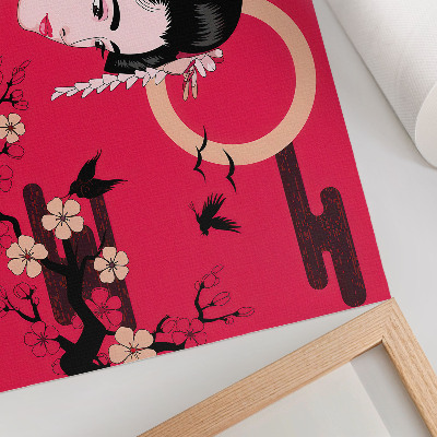 Póster Composición floral moderna con motivos orientales