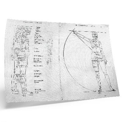 Lámina para cuadro Dibujo de un hombre en latín en la versión de Albrecht Dürer.