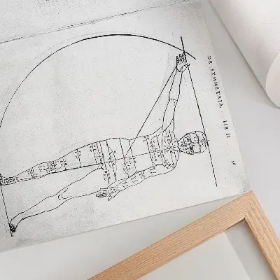 Lámina para cuadro dibujo de un hombre según el estilo de Alberto Durero