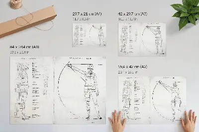 Lámina para cuadro dibujo de un hombre según el estilo de Alberto Durero
