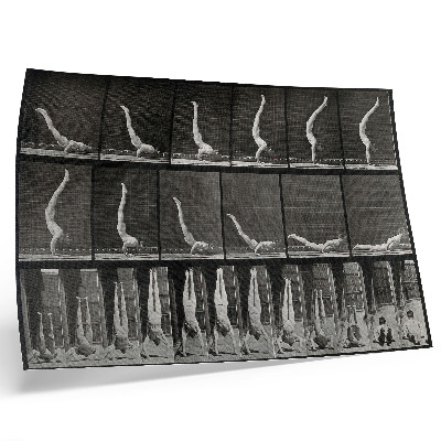 Arte de pared Un hombre de pie sobre sus manos, en posición supina. Fototipo según Eadweard Muybridge, 1887.