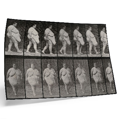 Póster Mujer obesa caminando. Fototipo según Eadweard Muybridge, 1887.