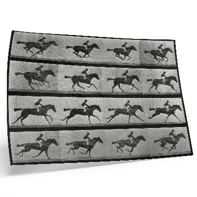 Lámina para cuadro Caballo y jinete al galope. Fototipo según Eadweard Muybridge, 1887.
