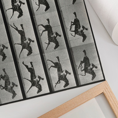 Lámina para cuadro Caballo y jinete al galope. Fototipo según Eadweard Muybridge, 1887.