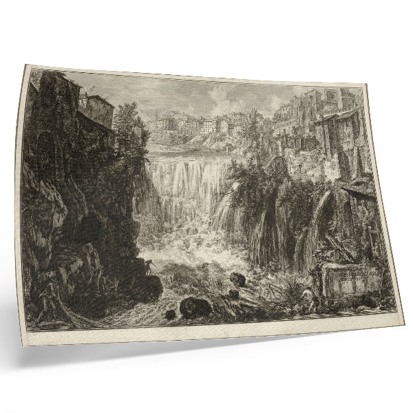 Póster Vista de la Gran Cascada de Tivoli, de Vistas de Roma de Giovanni Battista Piranesi