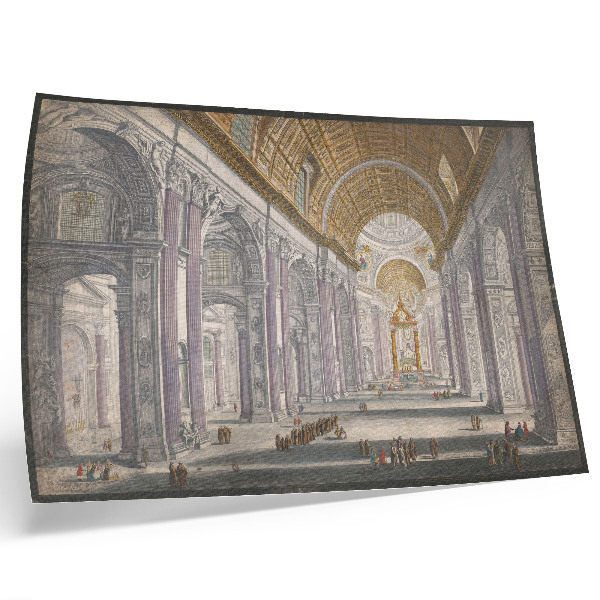 Arte de pared Gezicht op het interieur van de Sint Pietersbasiliek te Vaticaanstad por anónimo y Giovanni Battista Piranesi