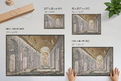 Arte de pared Gezicht op het interieur van de Sint Pietersbasiliek te Vaticaanstad por anónimo y Giovanni Battista Piranesi