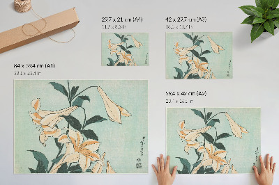 Lámina para cuadro Lirios (ca. 1833-1834) en alta resolución de Katsushika Hokusai