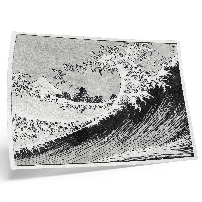 Póster Cien vistas del monte Fuji (1835) de Hokusai, grabado japonés antiguo en madera.
