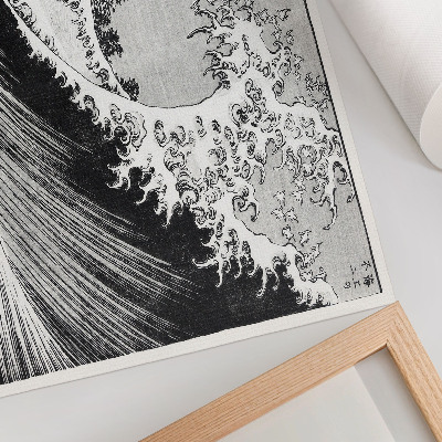 Póster Cien vistas del monte Fuji (1835) de Hokusai, grabado japonés antiguo en madera.