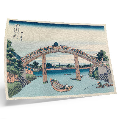 Póster Vista desde debajo del puente Mannenbashi en Fukagawa, 1985, por Katsushika Hokusai