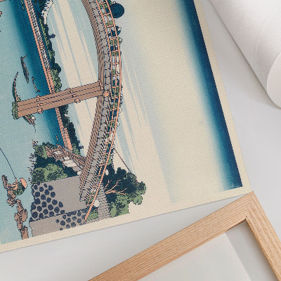 Póster Vista desde debajo del puente Mannenbashi en Fukagawa, 1985, por Katsushika Hokusai