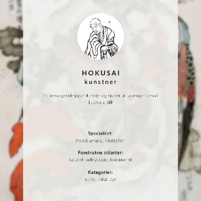 Arte de pared ilustrado con La carpa de Hokusai de estilo japonés