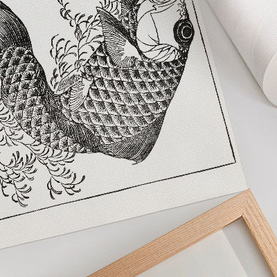 Arte de pared La carpa de Hokusai, una ilustración japonesa de animales.