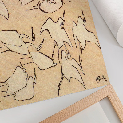Lámina para cuadro Garzas de Katsushika Hokusai, extraídas de 