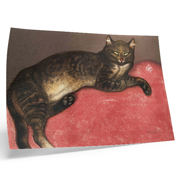 Lámina para cuadro Impresión cromolitográfica L'Hiver Chat sur un Coussin (1909) de Théophile Alexandre Steinlen