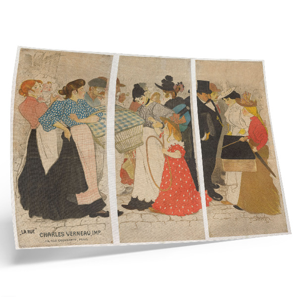 Arte de pared Mensen op straat (1896) de Théophile Alexandre Steinlen y Charles Verneau