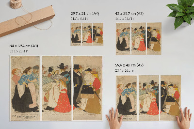 Arte de pared Mensen op straat (1896) de Théophile Alexandre Steinlen y Charles Verneau
