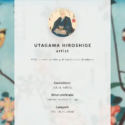 Lámina para cuadro de flores de cerezo japonesas de Utagawa Hiroshige grabado en madera antiguo de 1837