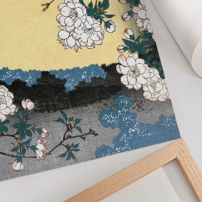 Lámina para cuadro Flores de cerezo japonesas (1837) – grabado en madera antiguo de Utagawa Hiroshige