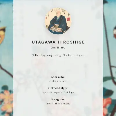 Lámina para cuadro de flores de cerezo japonesas de Utagawa Hiroshige grabado en madera antiguo de 1837