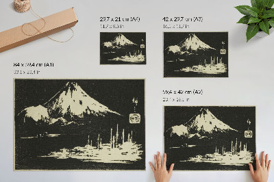 Arte de pared Seikenji Fuji, de la serie Espejo de calcos de vistas de las provincias (Kohon meihitsu ishizuri kagami)