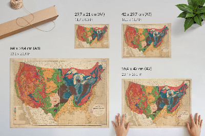 Lámina para cuadro Mapa geológico de los Estados Unidos