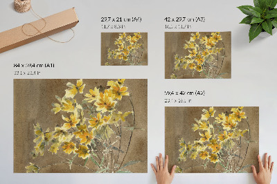Arte de pared Flor amarilla con borde (1915) de Hannah Borger Overbeck