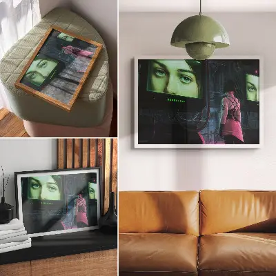 Arte de pared ilustración digital de una mujer