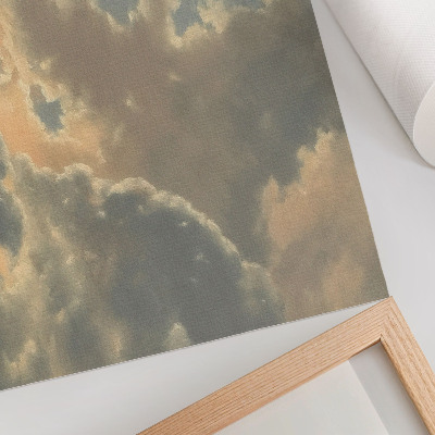 Póster Nubes en el cielo en tonos grises y beige.