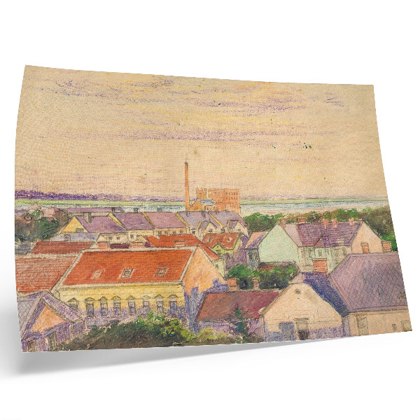 Arte de pared Vista de la ciudad por Egon Schiele, ilustración