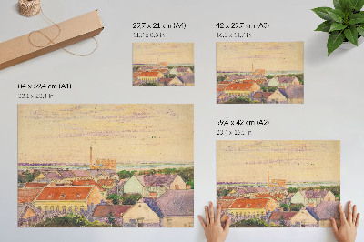Arte de pared Vista de la ciudad por Egon Schiele, ilustración