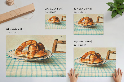 Póster Naturaleza muerta con un plato de pastel, de Egon Schiele.