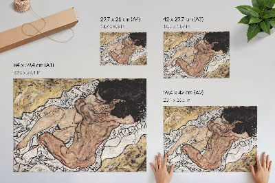 Lámina para cuadro El abrazo (1917) de Egon Schiele