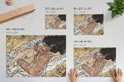 Lámina para cuadro El abrazo (1917) de Egon Schiele lámina para cuadro