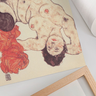 Arte de pared Desnudo femenino con una toalla amarilla (1917) de Egon Schiele