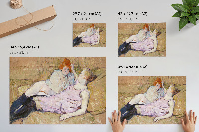 Lámina para cuadro Sofá (ca. 1894–1896) – una pintura de alta resolución de Henri de Toulouse-Lautrec