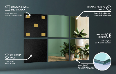 Azulejos espejo cuadrados autoadhesivos