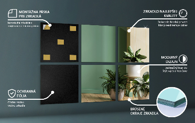 Azulejos espejo cuadrados autoadhesivos
