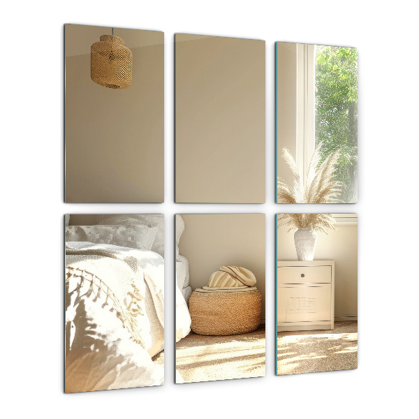 Azulejos de espejo rectangulares autoadhesivos