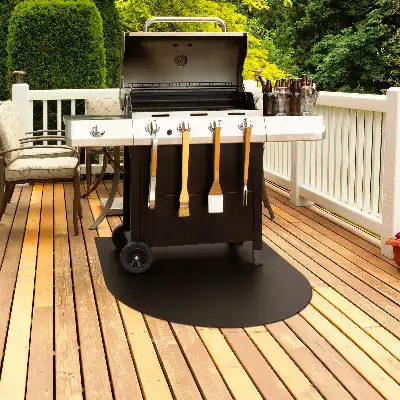 Plancha de acero para barbacoa semiovalada de 80x90 cm