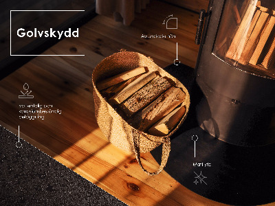 Semicircular placa protección suelo estufa de acero negro