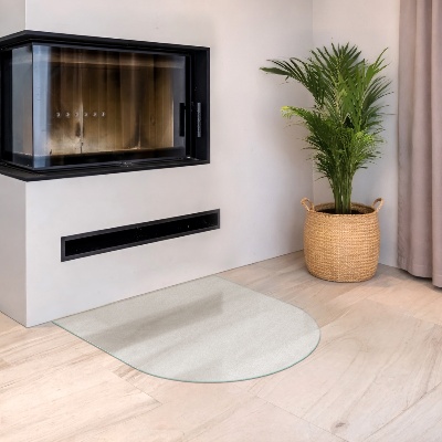 Placa de vidrio para chimenea Semiovalada semitransparente