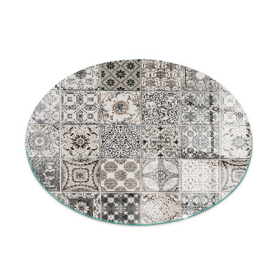 Placa de vidrio para chimenea redonda Patrones de azulejos decorativos